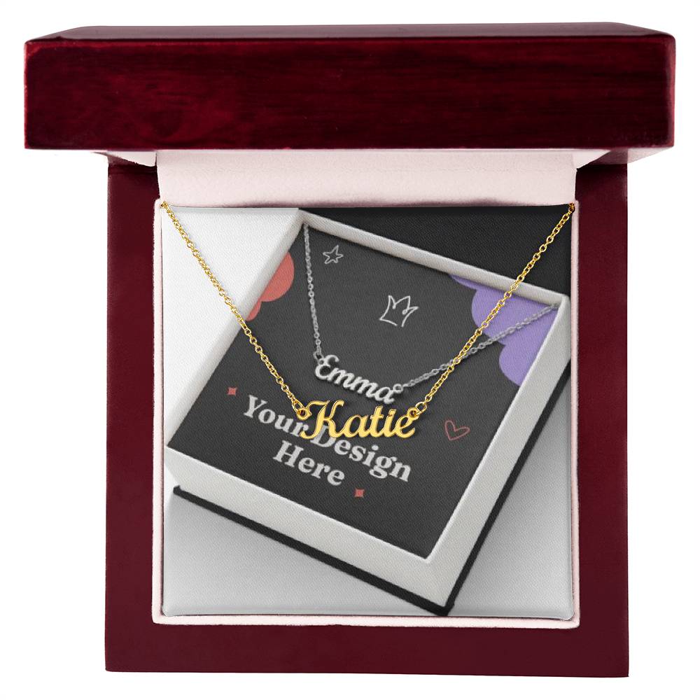 Custom Name Necklace with message Card