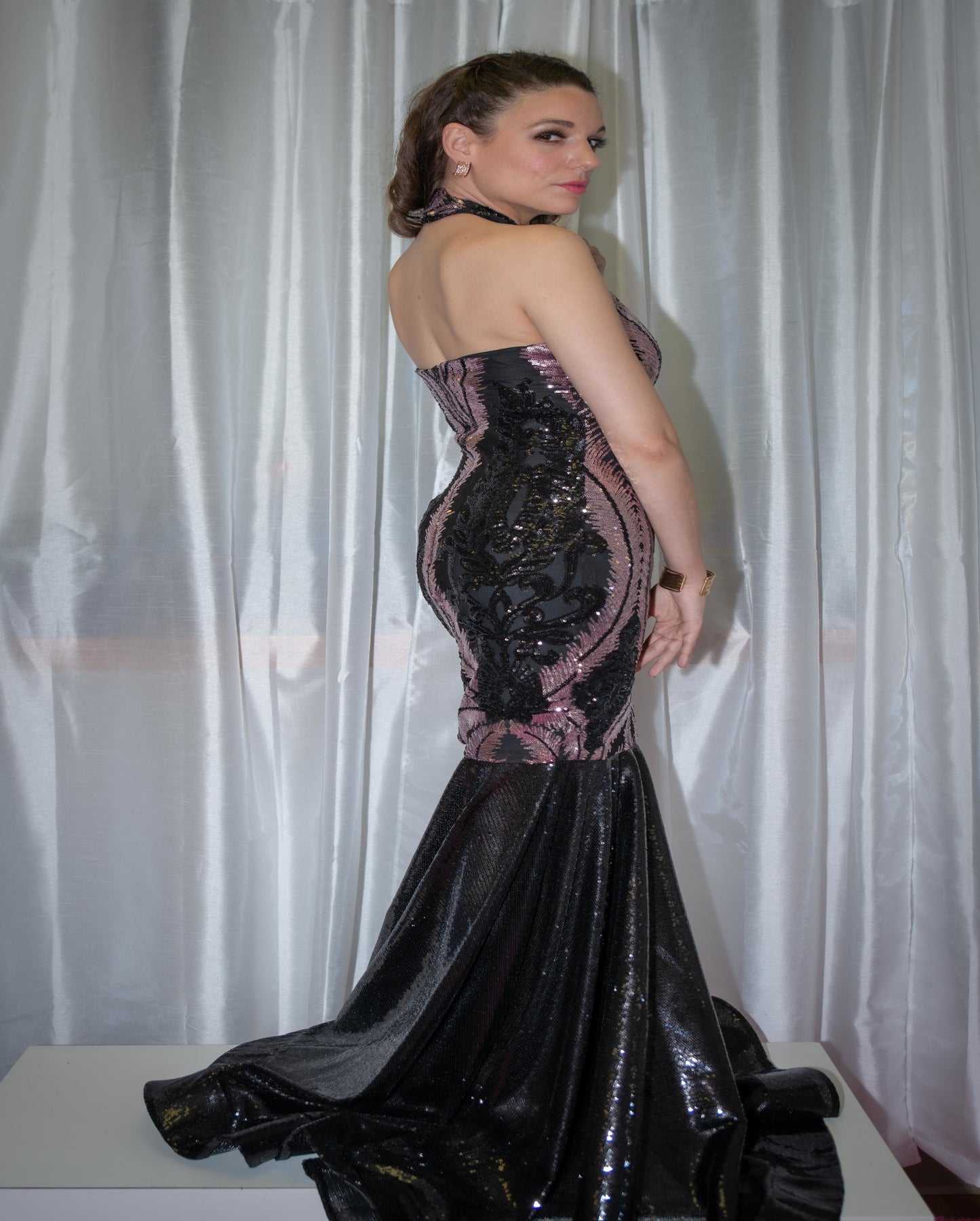 Ready to ship - Keyhole Sequin Mermaid Gown