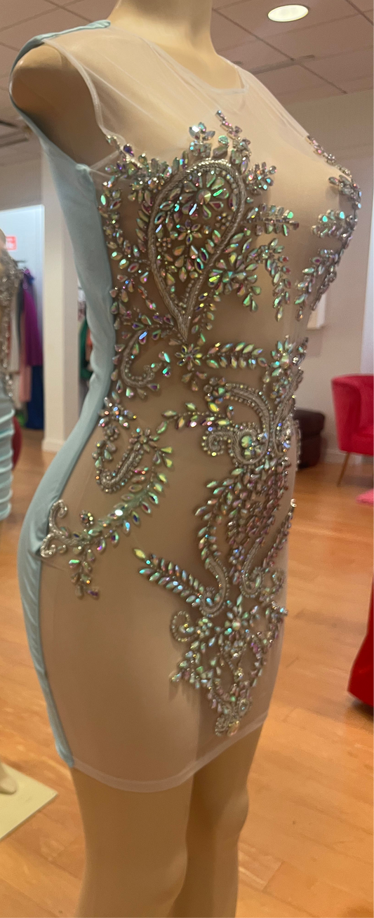 “Lyn” AB Rhinestone Dress