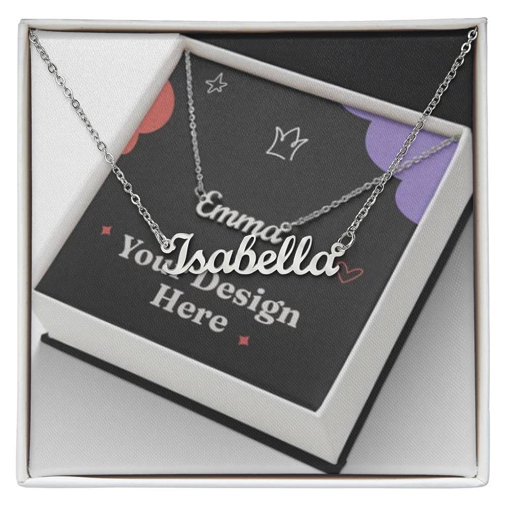 Custom Name Necklace with message Card