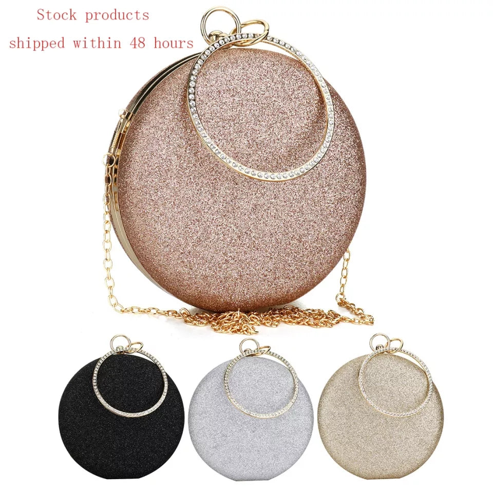 Round Glitter Clutch