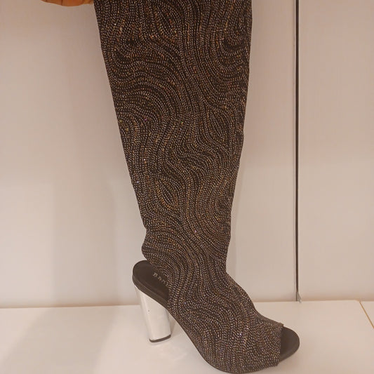 Open Toe Thigh High Boot